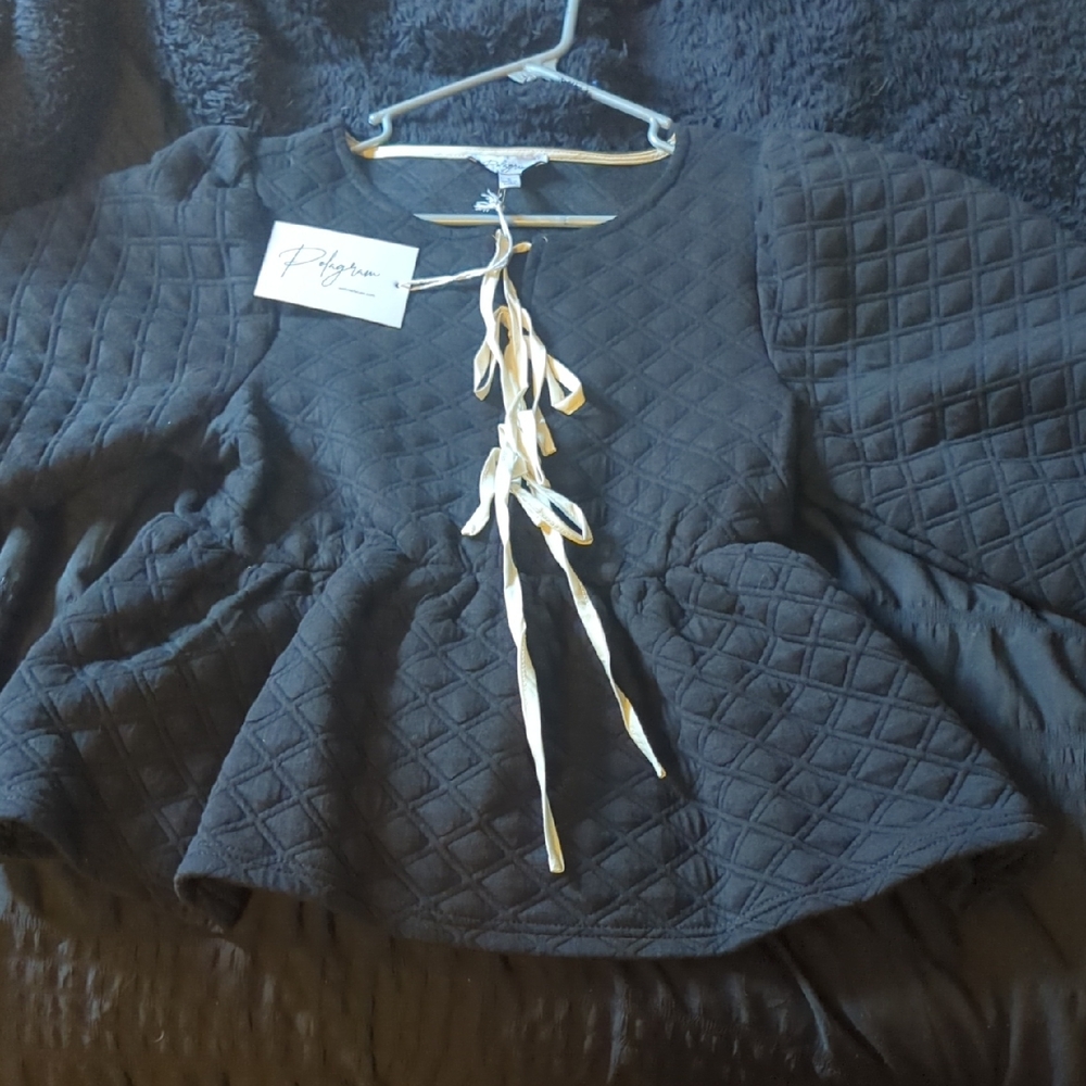 Quilted Black Blouse